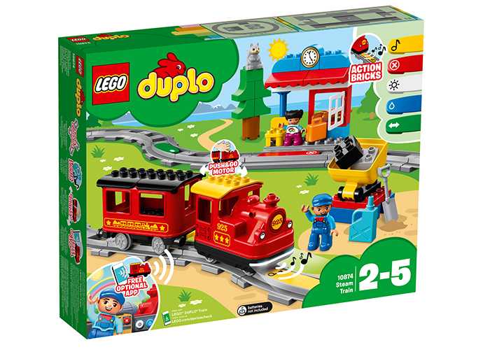 LEGO DUPLO, Tren cu aburi, 10874, 59 piese