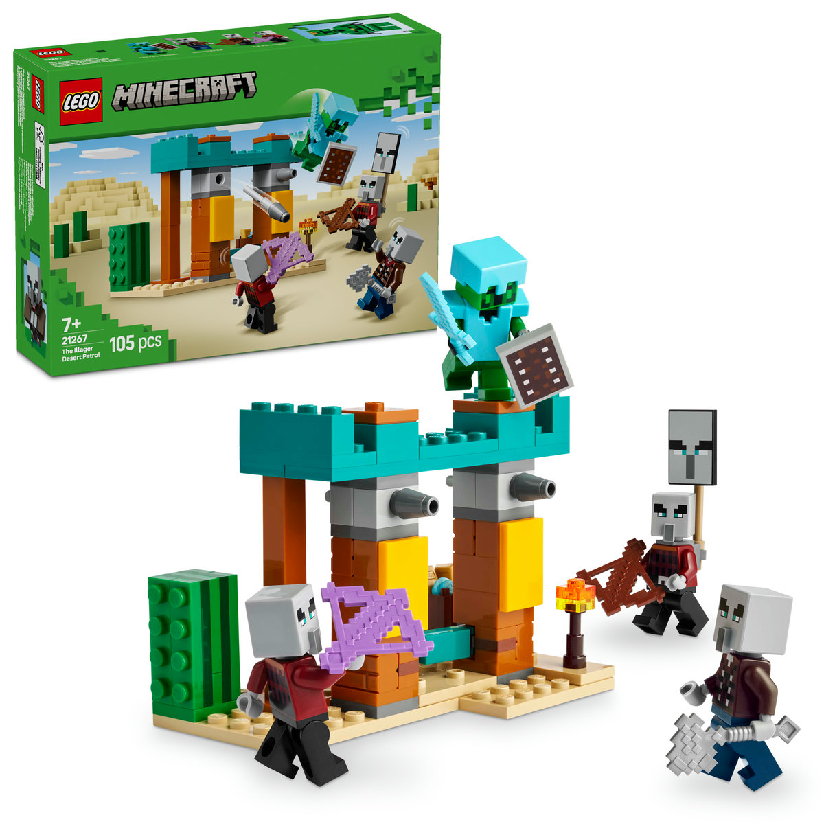 LEGO Minecraft - Patrula Illager de desert 21267, 105 piese
