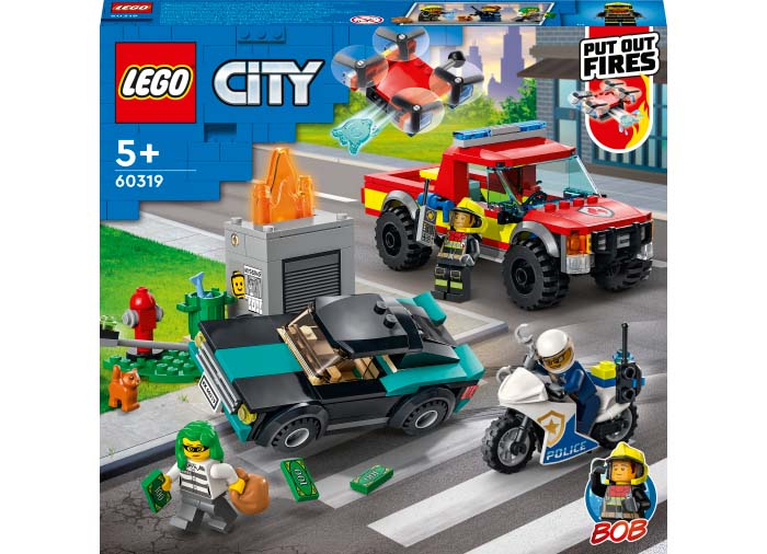 LEGO(R) City - Stingere de incendiu si urmarire politista 60319, 295 piese