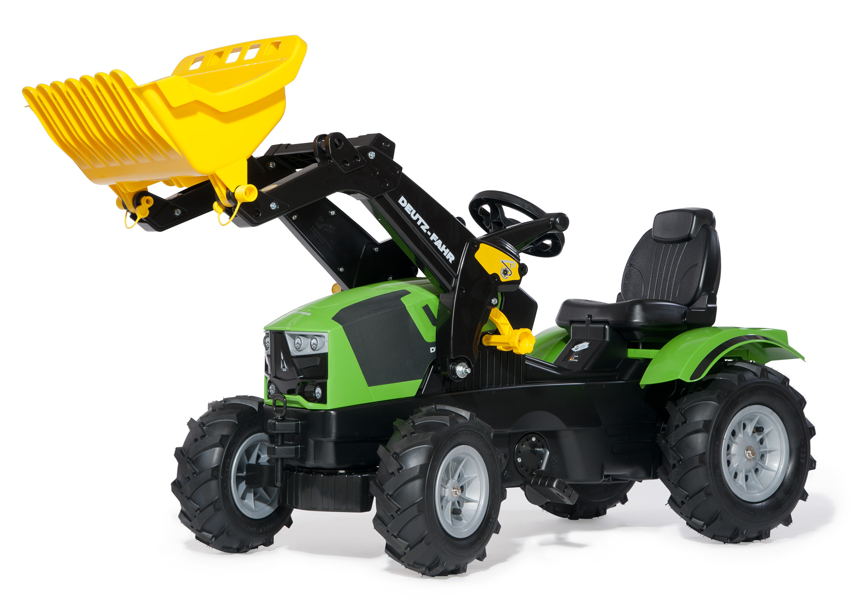 Tractor cu pedale Rolly Toys 611218, Deutz-Fahr 5120 cu incarcator frontal + anvelope pneumatice