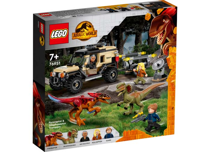 LEGO Jurassic World - Transport de Piroraptor si Dilophosaurus 76951, 254 piese