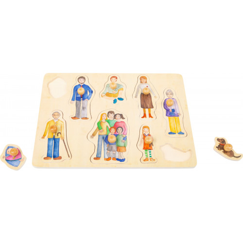Puzzle lemn educativ cu maner, Familie - element galerie
