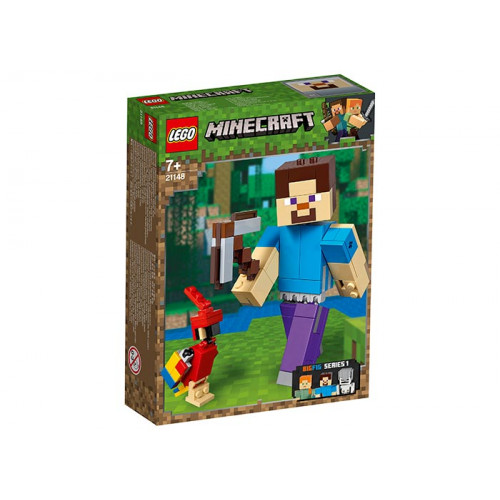 LEGO Minecraft Steve BigFig cu papagal, 21148