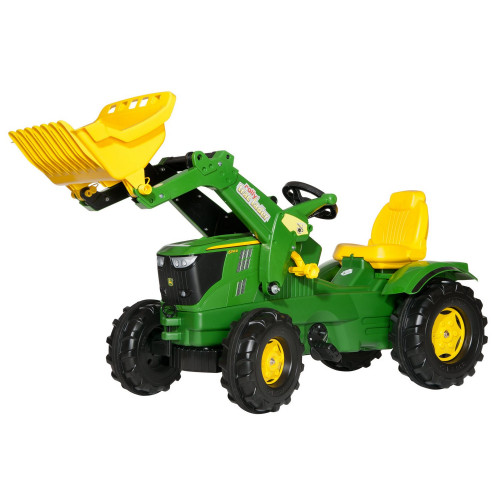611096 - Tractor cu pedale Rolly Toys, John Deere 6210R cu incarcator frontal