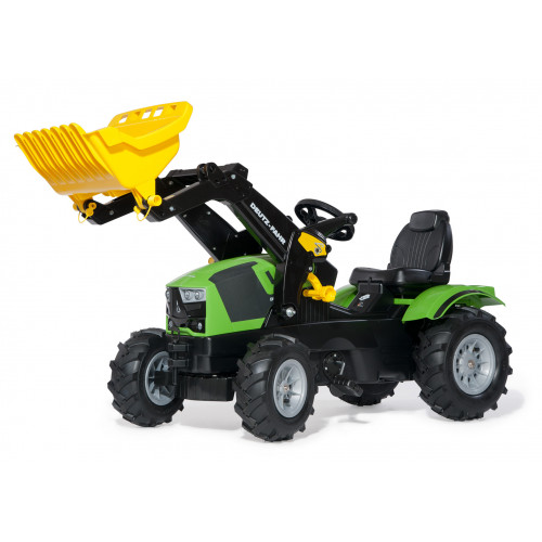 Tractor cu pedale Rolly Toys 611218, Deutz-Fahr 5120 cu incarcator frontal + anvelope pneumatice