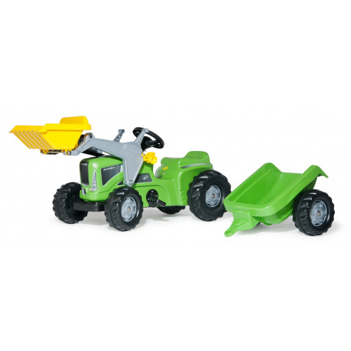 Tractor cu pedale Rolly Toys 630035, Futura cu incarcator frontal, remorca