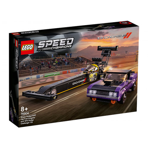 LEGO Speed Champion, Mopar Dodge Dragster si Challenger 197 76904, 627 piese