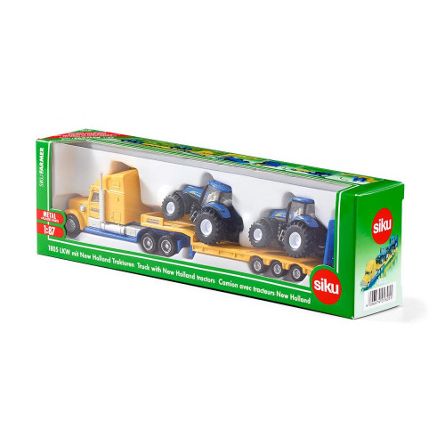 Camion cu platforma, cu doua tractoare New Holland, Siku 1805 - element galerie