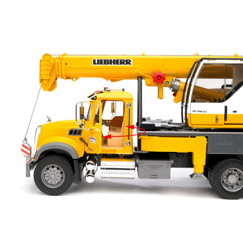 Camion macara Bruder 02818, MACK Granite Liebherr - element galerie