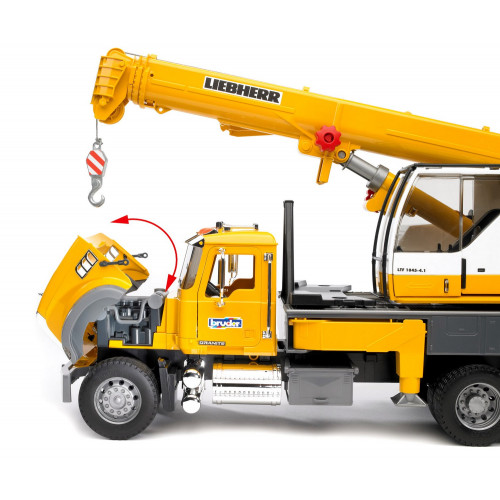 Camion macara Bruder 02818, MACK Granite Liebherr - element galerie