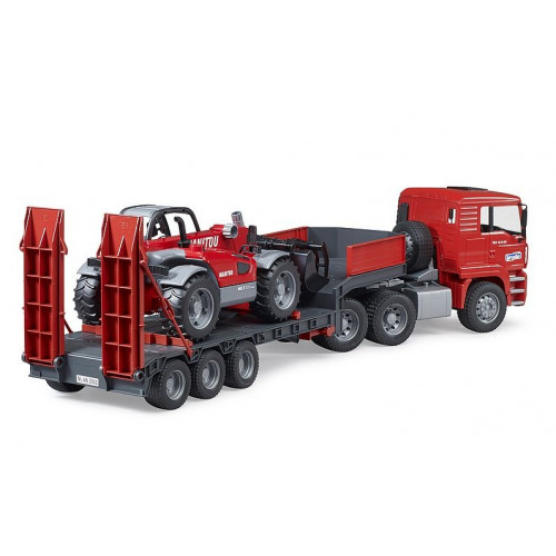 Camion MAN TGA cu platforma joasa si Manitou MLT 633 - Bruder 02774 - element galerie