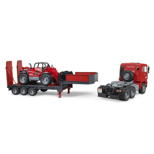Camion MAN TGA cu platforma joasa si Manitou MLT 633 - Bruder 02774 - element galerie