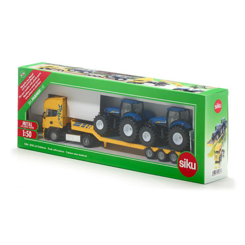 Camion Scania cu remorca si doua tractoare New Holland, Siku - element galerie