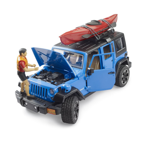 Jeep Wrangler Rubicon Unlimited, cu caiac si figurina - Bruder 02529 - element galerie