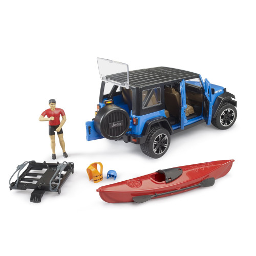 Jeep Wrangler Rubicon Unlimited, cu caiac si figurina - Bruder 02529 - element galerie