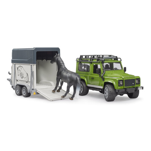 Land Rover Defender Station cu remorca de cai, Bruder 02592 - element galerie