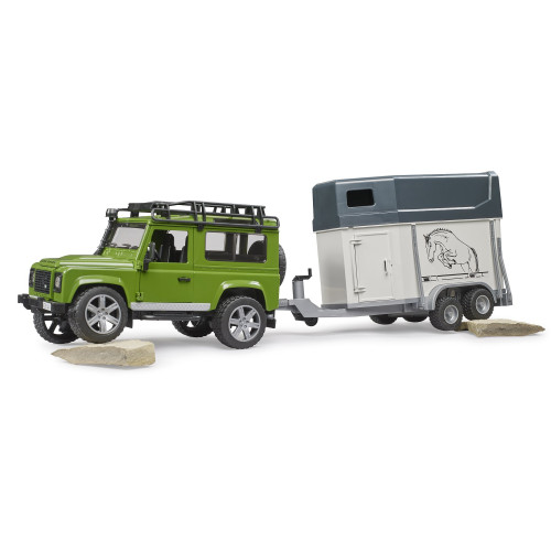 Land Rover Defender Station cu remorca de cai, Bruder 02592 - element galerie