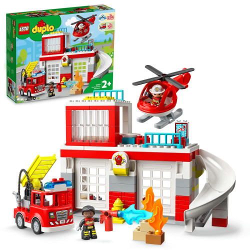 LEGO® DUPLO® - Remiza de pompieri si elicopter pentru salvare 10970, 117 piese 