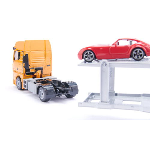 Macheta Camion Siku 3944, Autotransport cu doua masinute incluse - element galerie