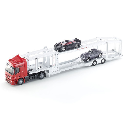 Macheta Camion Siku 3934, Autotransport cu doua masinute incluse - element galerie