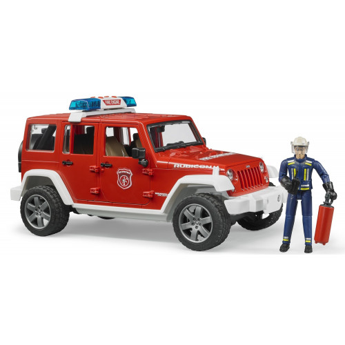 Masina de pompieri Jeep Wrangler Rubicon cu pompier, Bruder 02528 - element galerie
