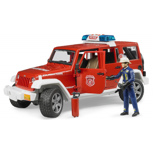 Masina de pompieri Jeep Wrangler Rubicon cu pompier, Bruder 02528 - element galerie