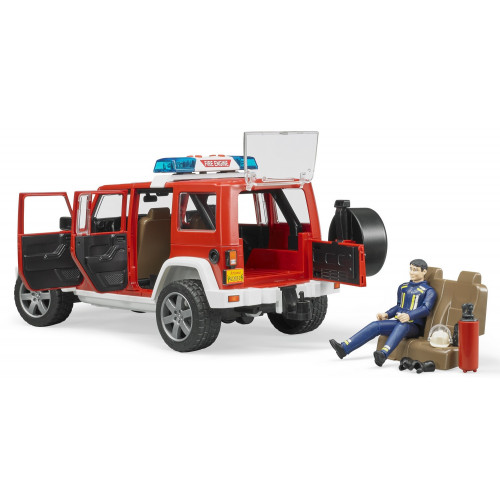 Masina de pompieri Jeep Wrangler Rubicon cu pompier, Bruder 02528 - element galerie