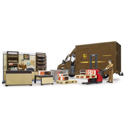 Set Bruder 62250 - Oficiu Curierat UPS cu Figurină - element galerie