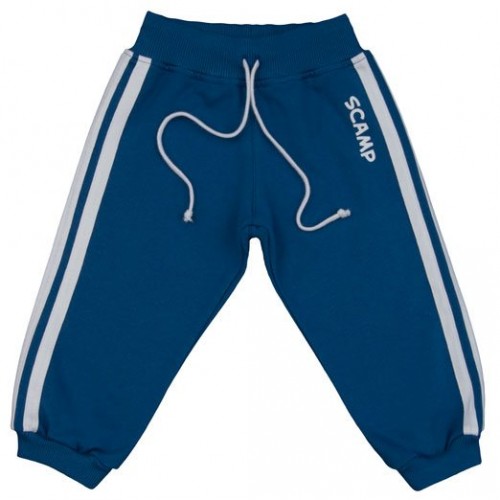 Pantaloni trening DAN albastru, cu dungi laterale albe