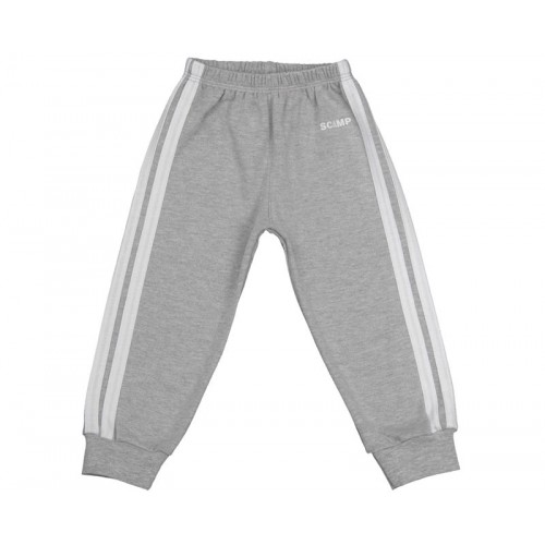 Pantalonaşi cu elastic în talie gri-alb