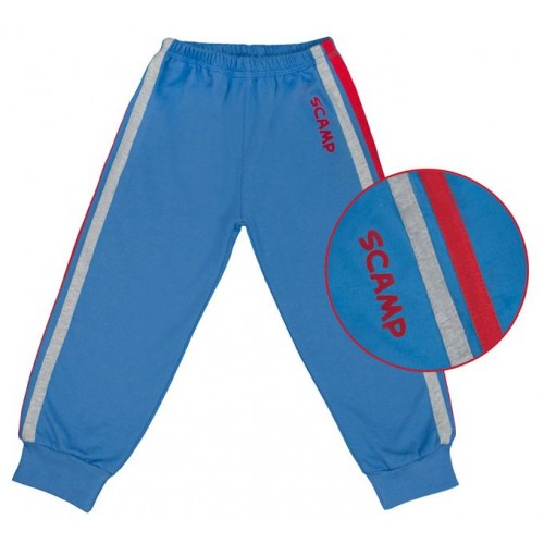 Pantaloni trening cu elastic in talie, albastru cu dungi