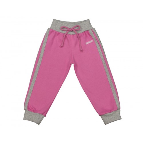 Pantaloni trening pentru fetite, roz-gri