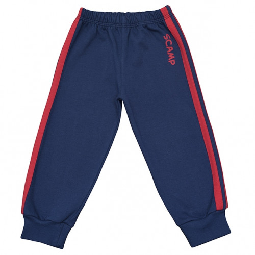 Pantaloni trening cu elastic in talie, albastru inchis cu dungi rosii