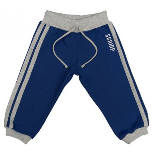 Pantaloni trening albastru, cu dungi laterale gri