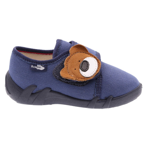 Pantofi baietel, din material textil, albastru, cu scai, Bear - element galerie