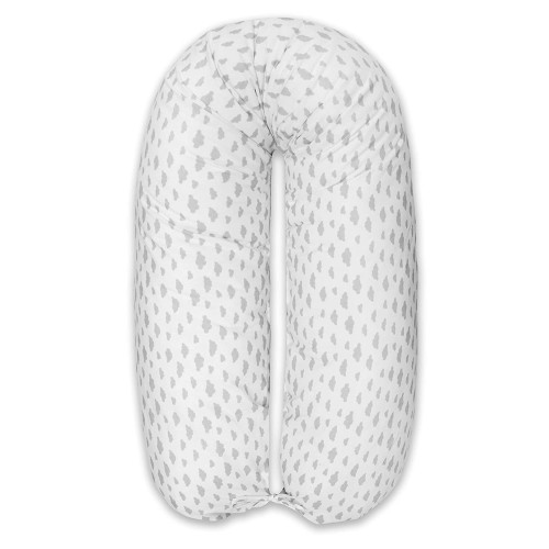 Perna Scamp 3 in 1 pentru gravide, alaptat, bebelusi, 150 cm, Little Clouds Gray White  - element galerie