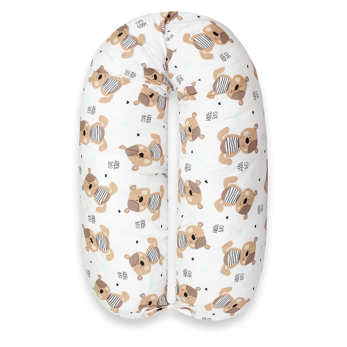 Perna Scamp 3 in 1 pentru gravide, alaptat, bebelusi, 150 cm, White Brown Bears - element galerie