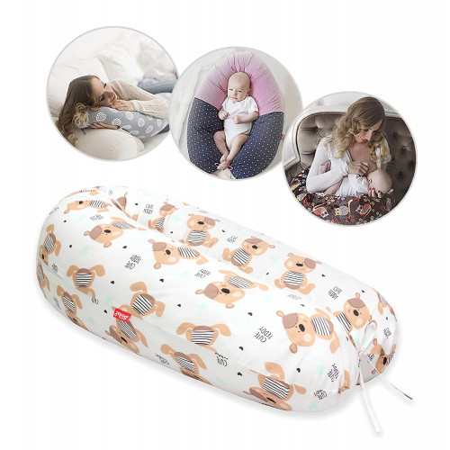 Perna Scamp 3 in 1 pentru gravide, alaptat, bebelusi, 150 cm, White Brown Bears - element galerie