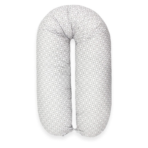 Perna Scamp 3 in 1 pentru gravide, alaptat, bebelusi, 150 cm, Grey Hearts - element galerie