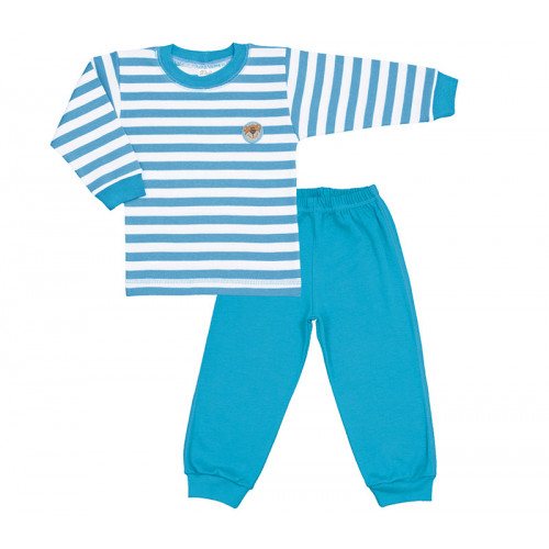 Pijama copii, albastru cu dungi