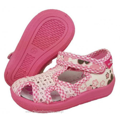 Sandale fetite cu scai, din material textil, roz deschis