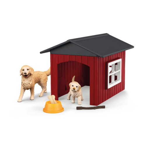 schleich hundehutte 42722 casuta caini golden retriever