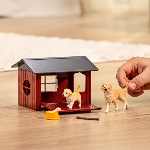 Schleich – Căsuță pentru câini cu Golden Retriever 42722 - element galerie