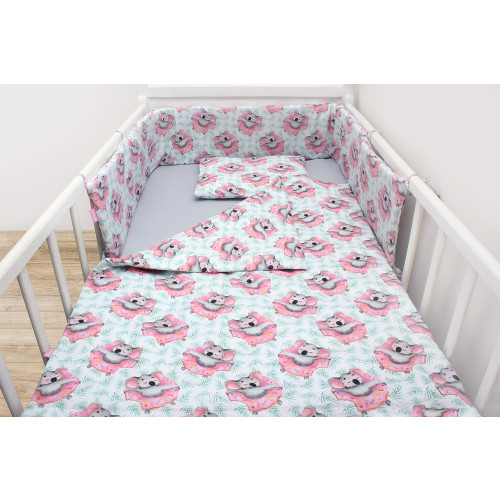 Set lenjerie pătuț 70×90 cm din bumbac 100% – Scamp RelaxKoala cu ursuleți koala adormiți - element galerie