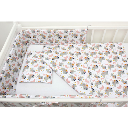 Set lenjerie pătuț 70×90 cm din bumbac 100% – Scamp Unicorn cu imprimeu cu unicorni - element galerie
