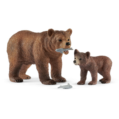 Set figurine Schleich 42473, Ursoaica Grizzly cu pui