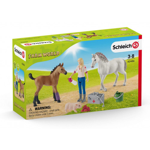 Set Schleich 42486, veterinarul viziteaza Iapa si Manzul - element galerie
