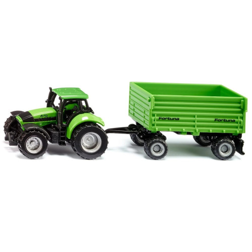Tractor DEUTZ-FAHR cu remorca Fortuna pe 2 axe - Siku 1606