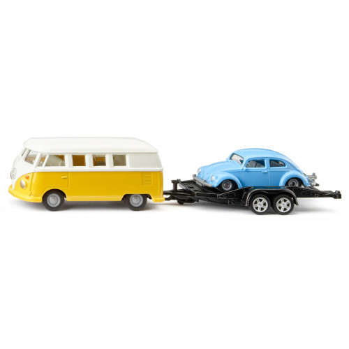Set VW T1 Bulli cu remorcă și Beetle Siku 2567