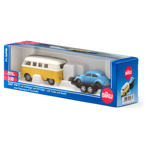 VW T1 cu remorcă și VW Beetle - Siku 2567, scara 1:50 - element galerie